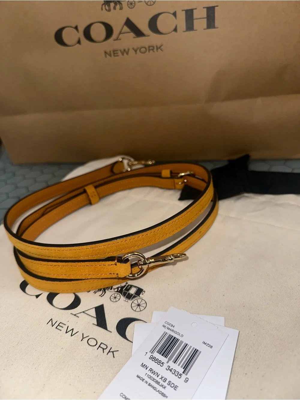 Coach Rowan Mini Suede Marigold